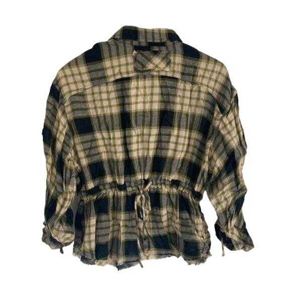 Free People Pacific Dawn Plaid Peplum Top - Picture 4 of 4